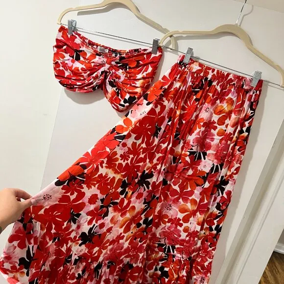 🌸 Tiare Hawaii Floral Capri Maxi Skirt - M/L