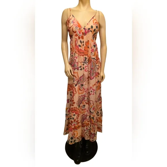1.State Floral Maxi Dress with Spaghetti Straps Size Medium NWT