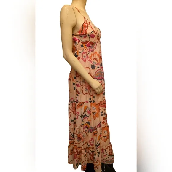 1.State Floral Maxi Dress with Spaghetti Straps Size Medium NWT
