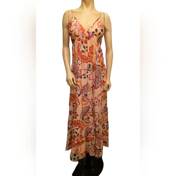1.State Floral Maxi Dress with Spaghetti Straps Size Medium NWT