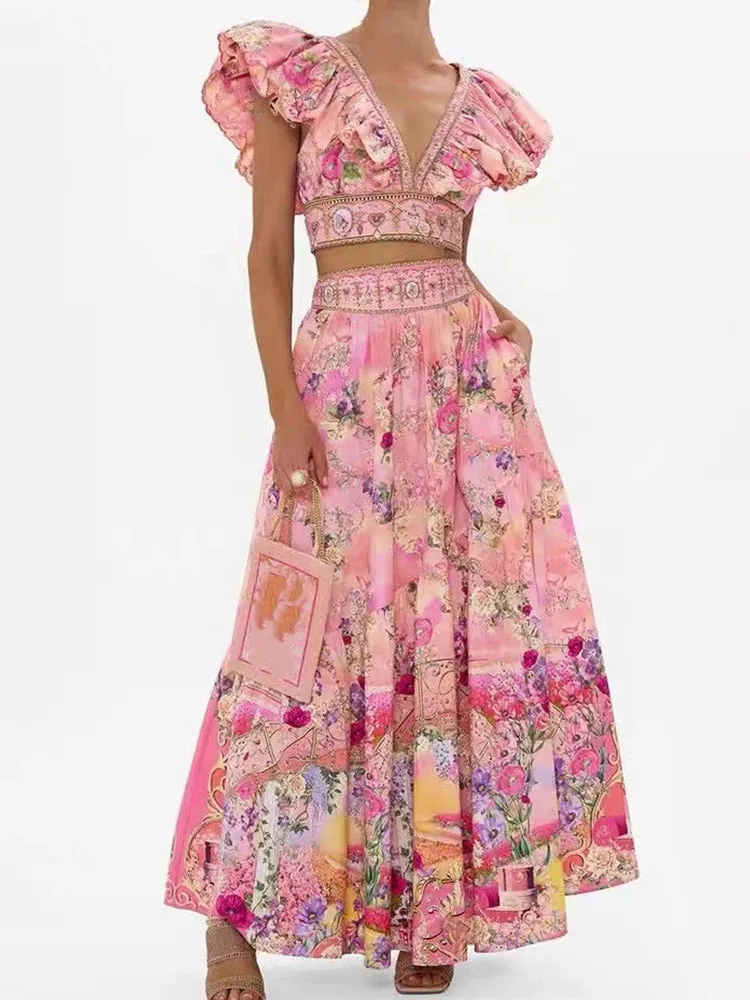 2-piece Printed Dress
