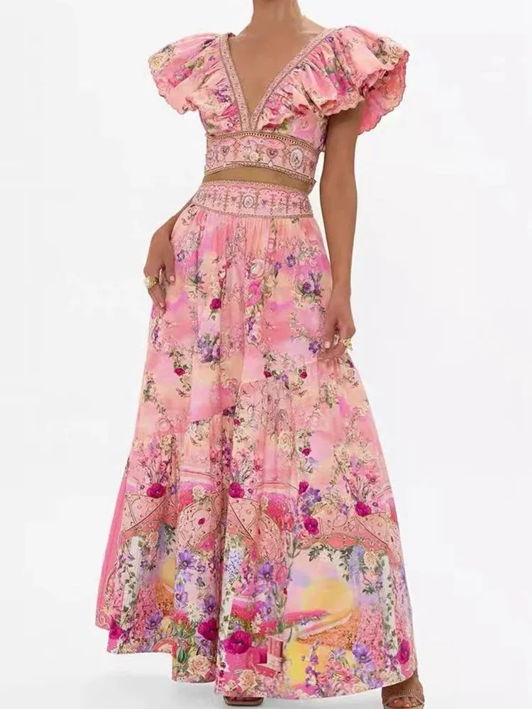 2-piece Printed Dress