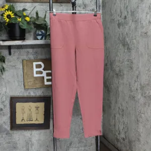 32 Degrees Womens Elastic Waist Pull On Mini Twill Pants Mauve Pink S