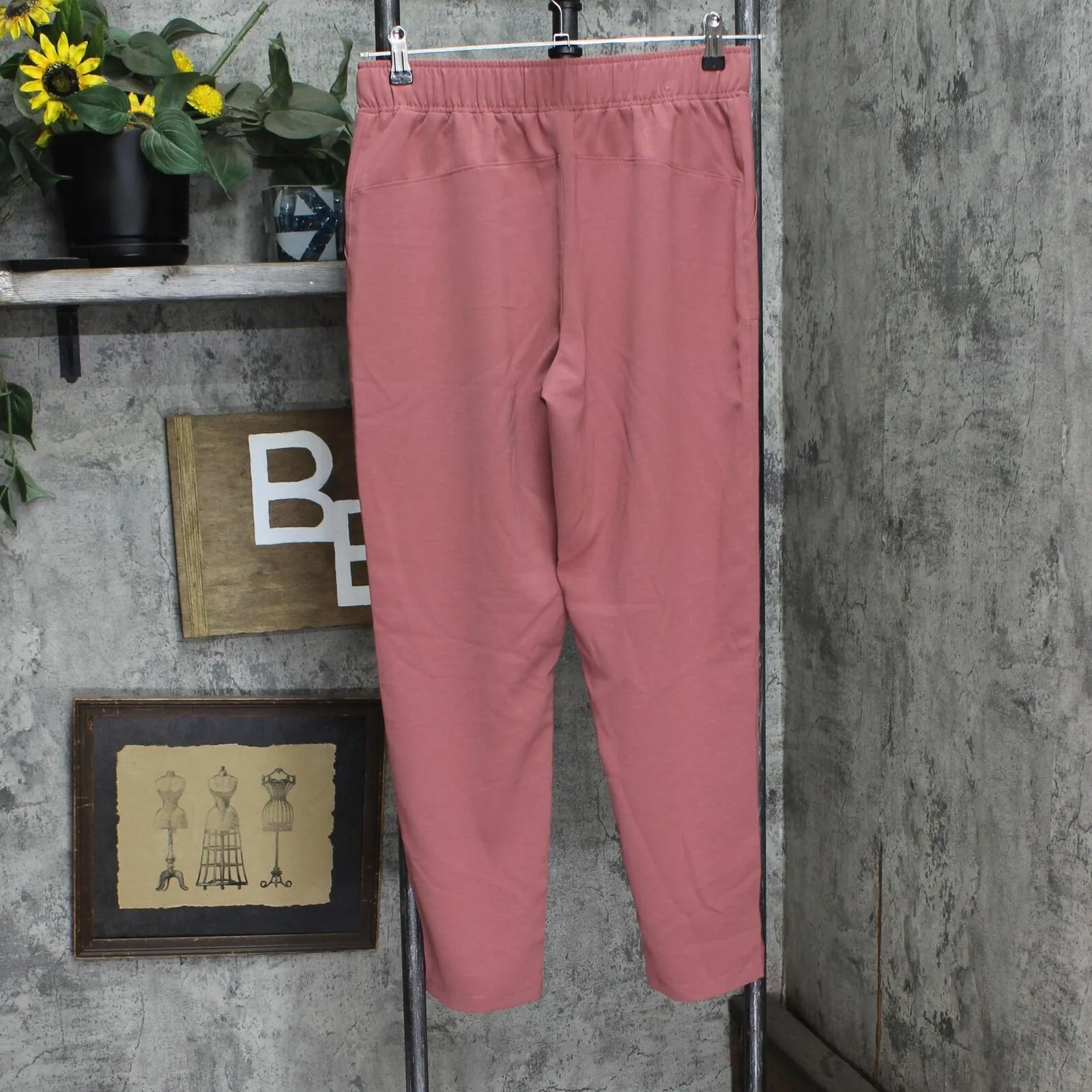 32 Degrees Womens Elastic Waist Pull On Mini Twill Pants Mauve Pink S