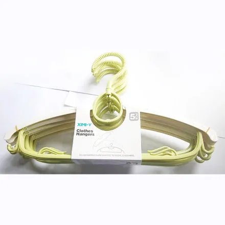 5 PCS Extendable Plastic Clothes Hangers (Green)