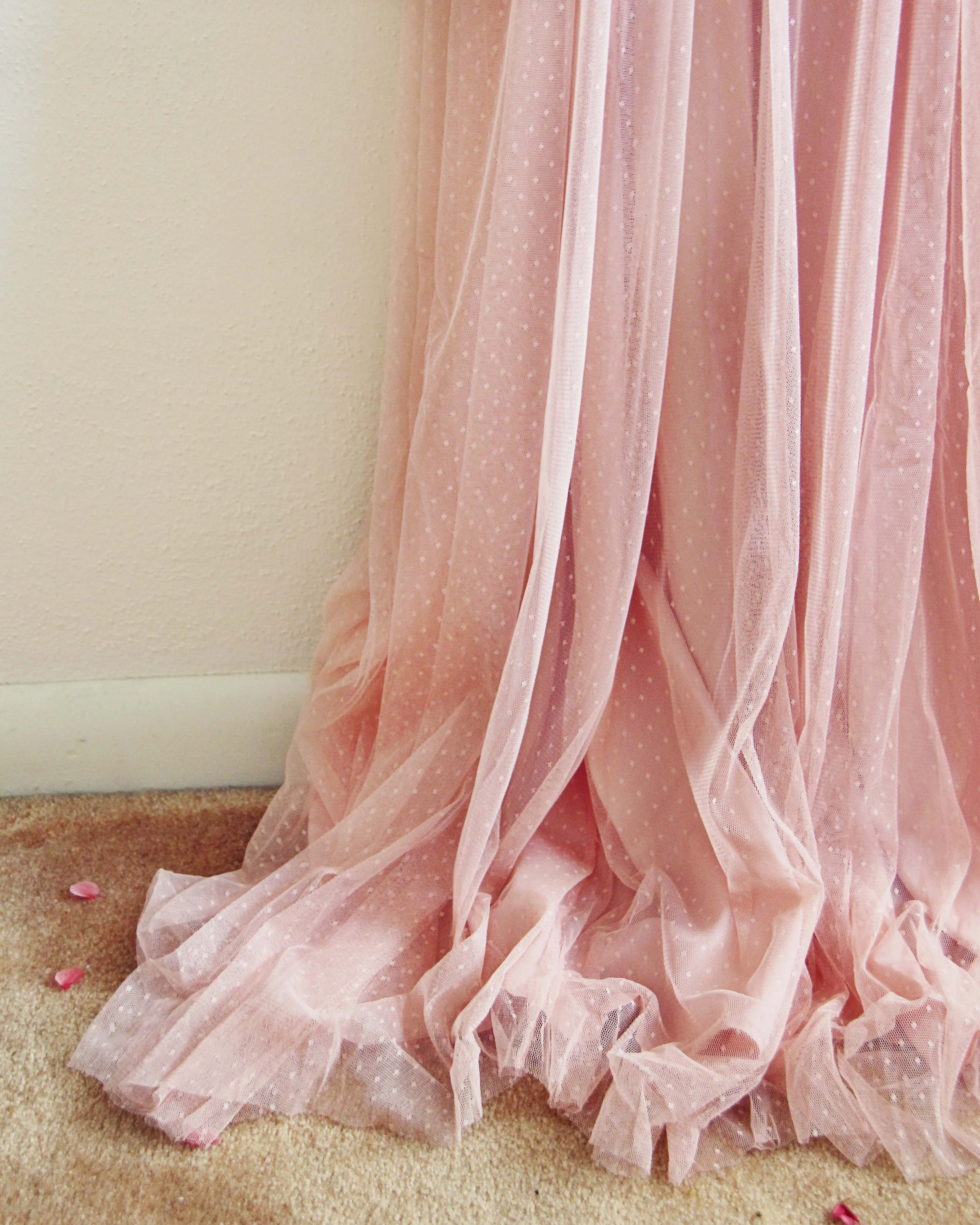 70's Swiss Dot Dress in Pink
