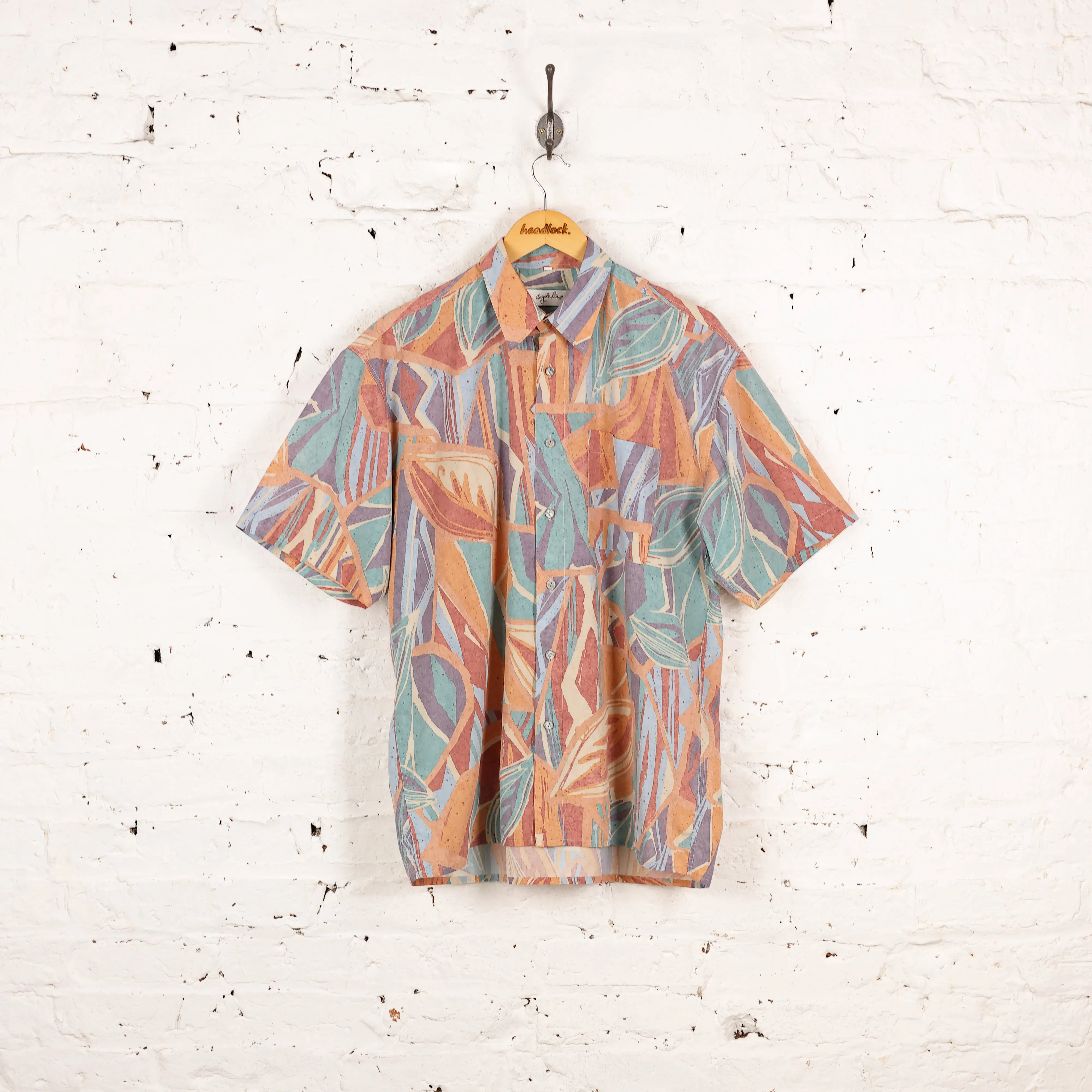 90's Pattern Shirt - Orange - L
