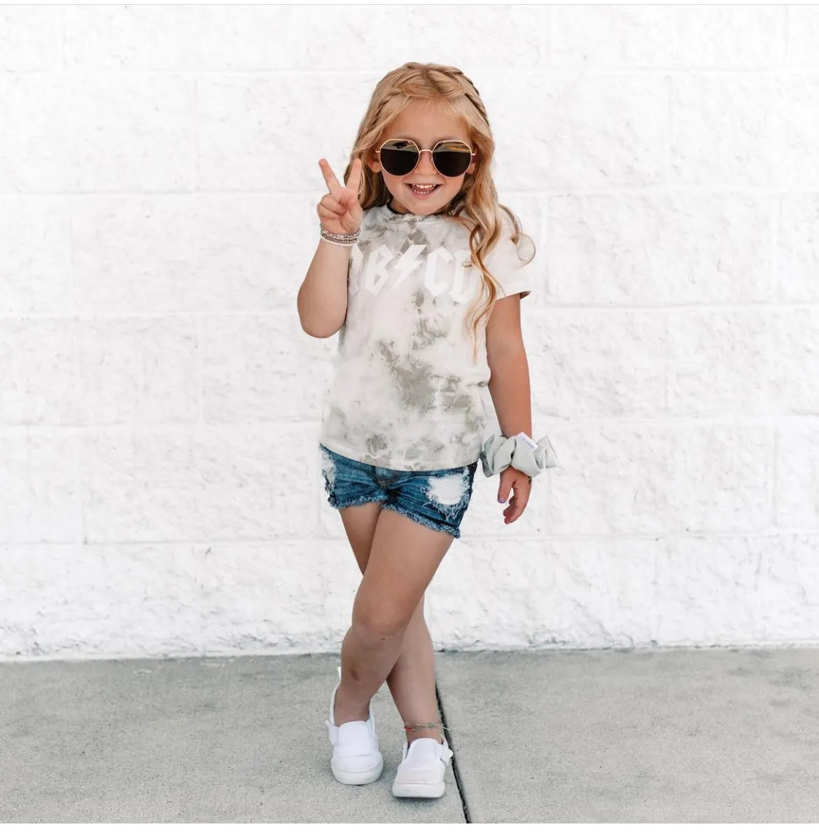 AB⚡️CD Tie Dye T-Shirt - Tan