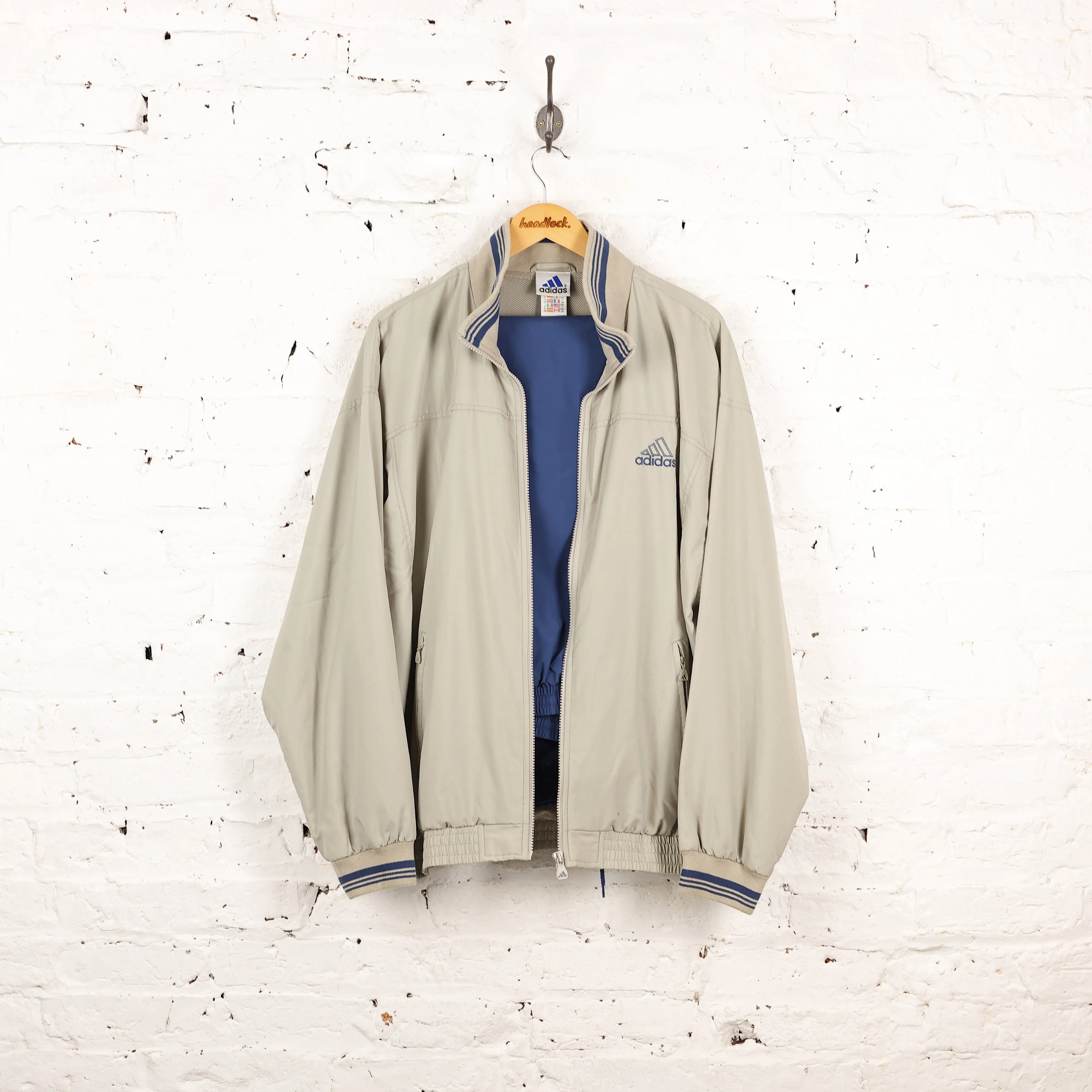 Adidas 90s Full Shell Suit Tracksuit Set - Beige - XL