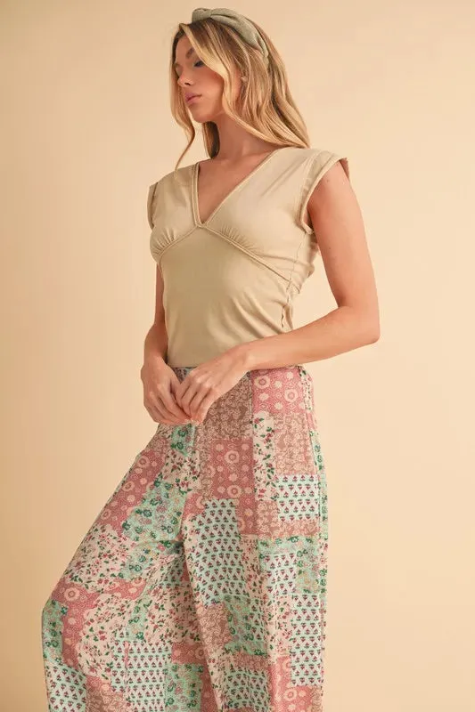 Aemi Co Printed Wide Leg Pants