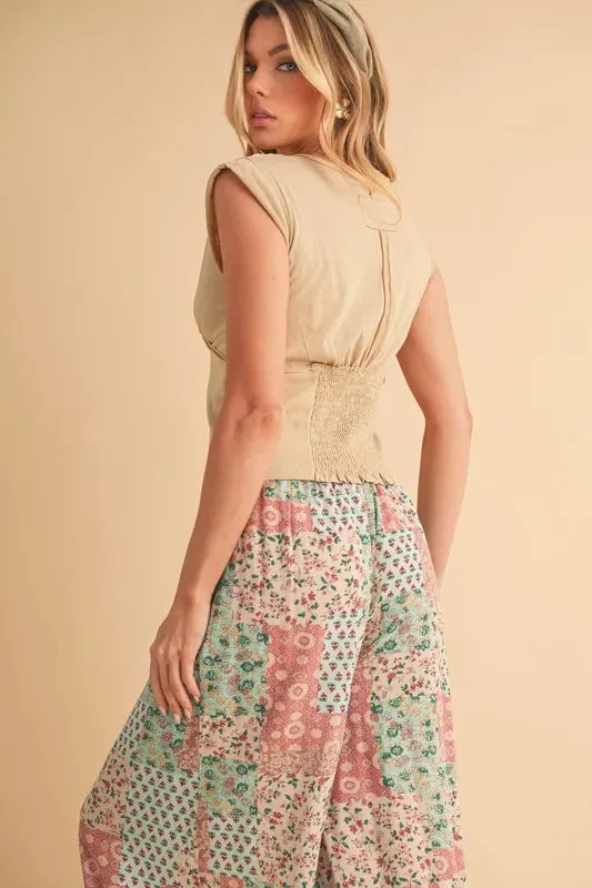 Aemi Co Printed Wide Leg Pants