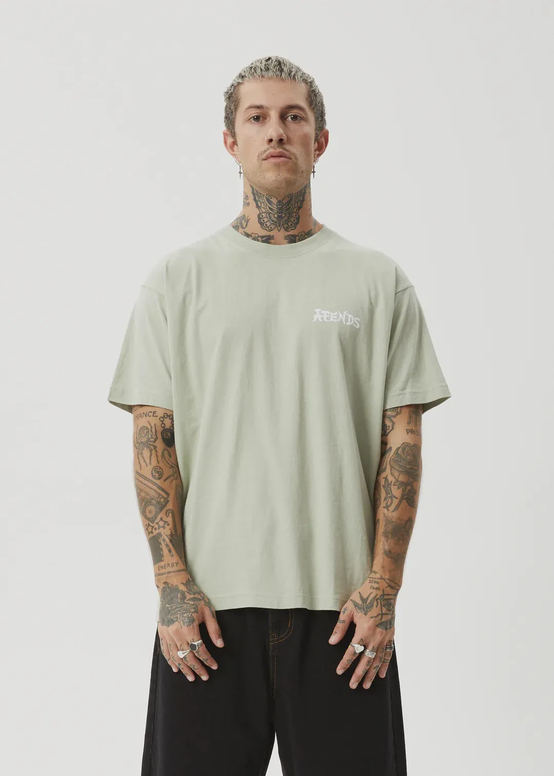 Afends Destroyer Recycled Boxy Fit Tee EUCALYPTUS
