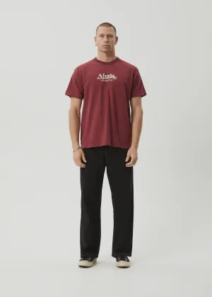 Afends Mace Life Recycled Boxy Fit Tee - Burgundy
