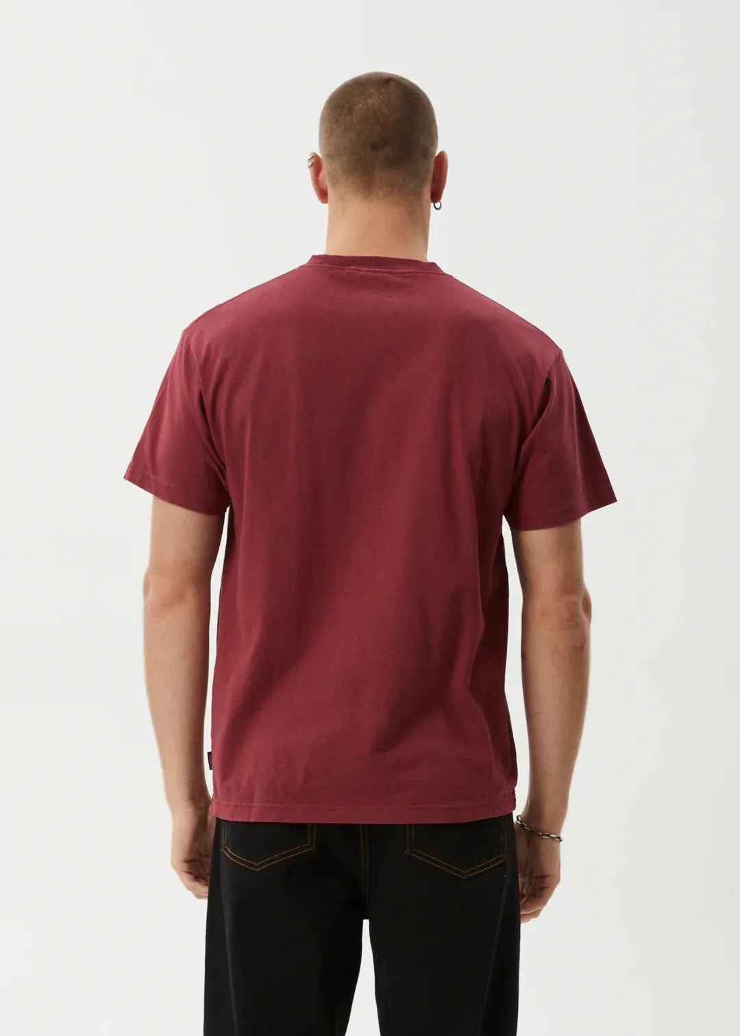 Afends Mace Life Recycled Boxy Fit Tee - Burgundy