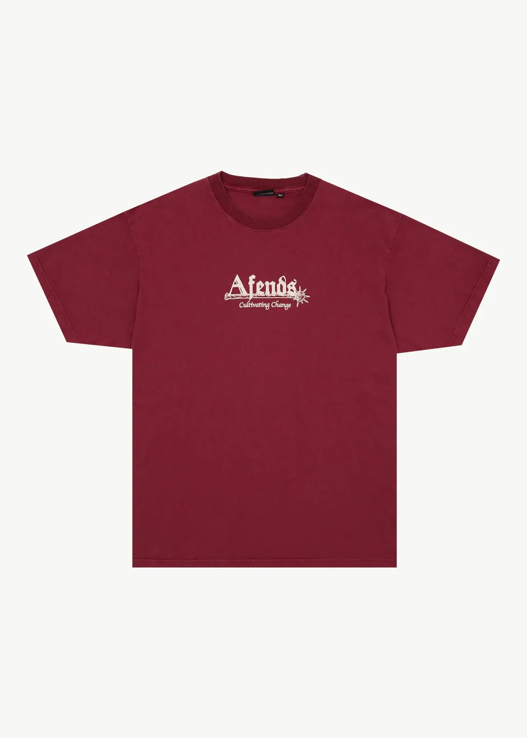 Afends Mace Life Recycled Boxy Fit Tee - Burgundy
