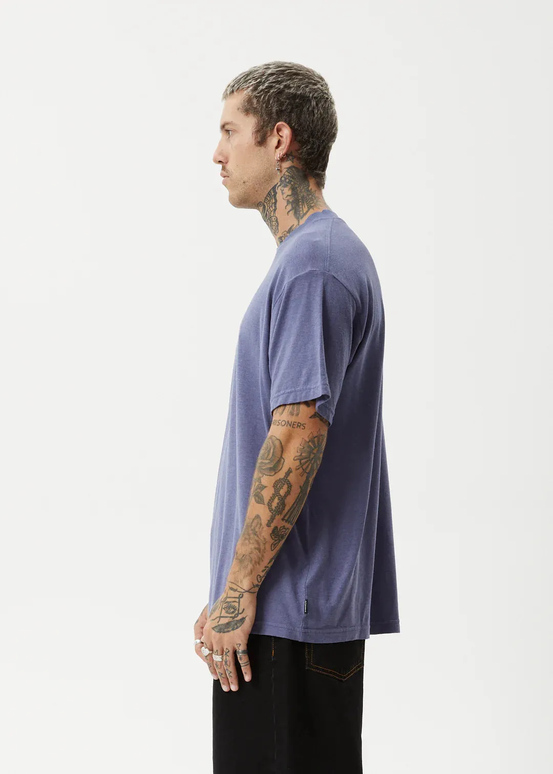 Afends Repeat Me Hemp Boxy Fit Tee - Marlin