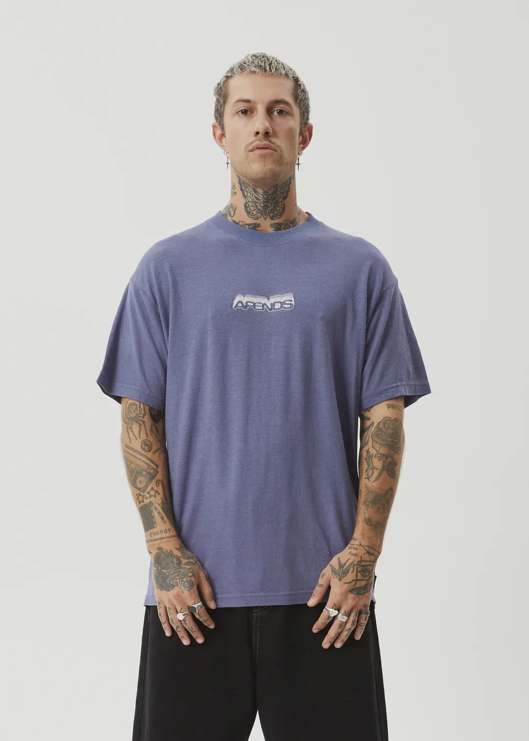 Afends Repeat Me Hemp Boxy Fit Tee - Marlin