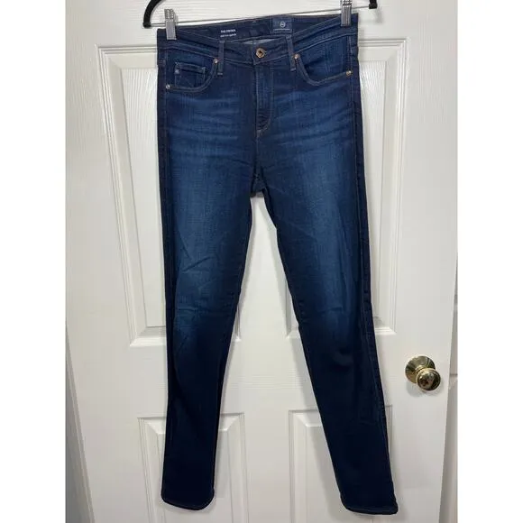 AG Adriano Goldschmied Prima Mid Rise Cigarette Leg Jean Dark Blue Women's 27