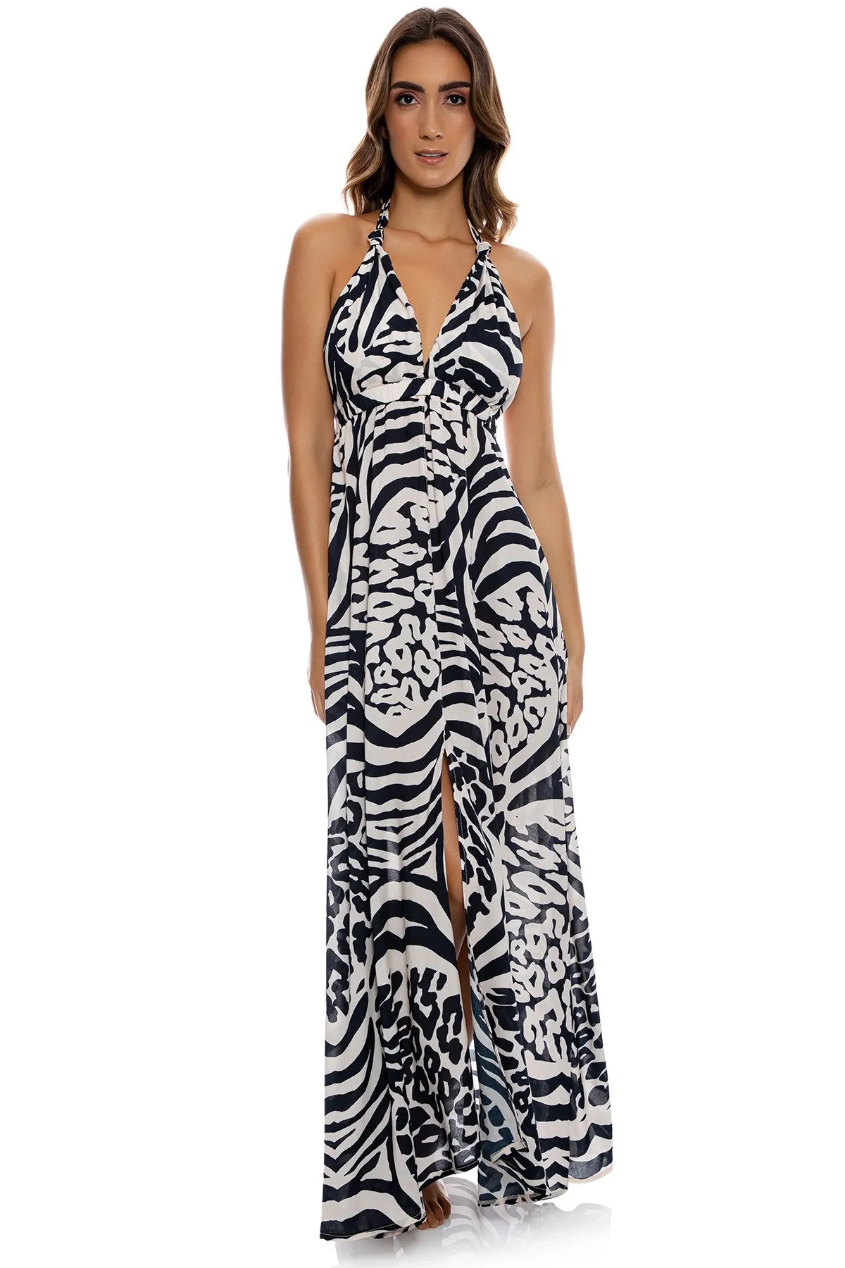 ALL THE SKINS - Deep Plunge Long Dress
