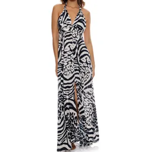 ALL THE SKINS - Deep Plunge Long Dress