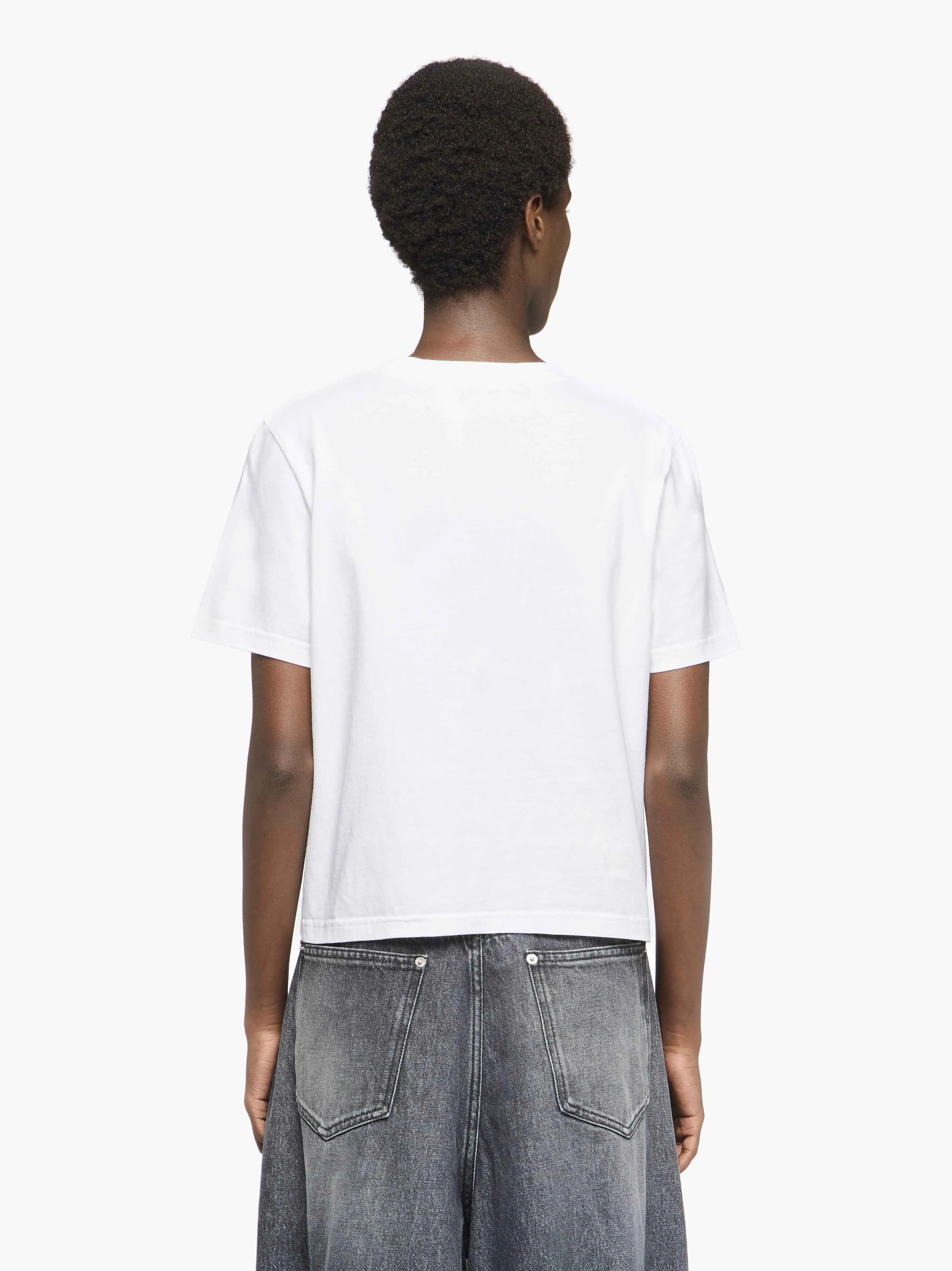 ANCHOR LOGO CROPPED PANELLED T-SHIRT