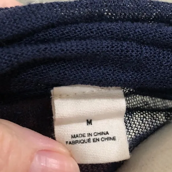 Anthropologie AOTN Air Born Navy Linen Cardi M