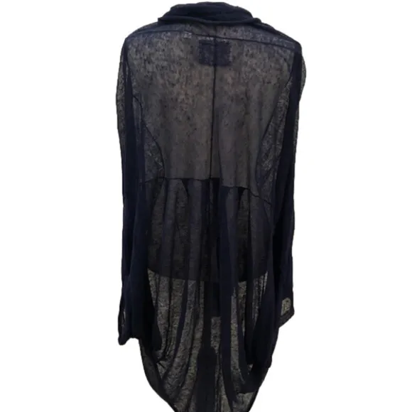 Anthropologie AOTN Air Born Navy Linen Cardi M