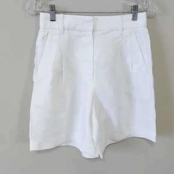 Aritzia Wilfred The Effortless Short Linen Long High Rise Front Pleats Loose Fit