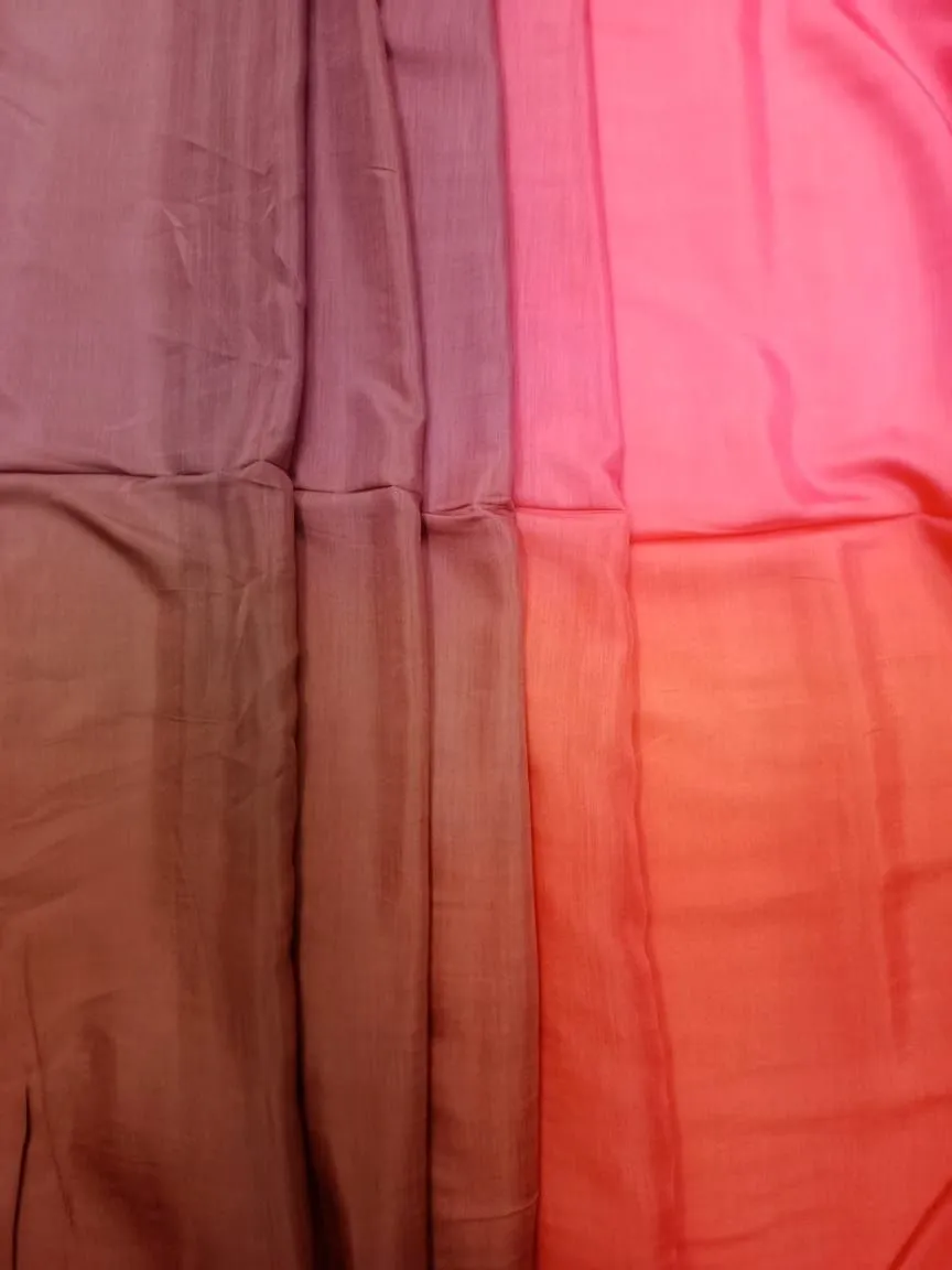 Artisanal Hand Dyed Soft Modal Muslin Mul Silk Ombre Shaded Fabric