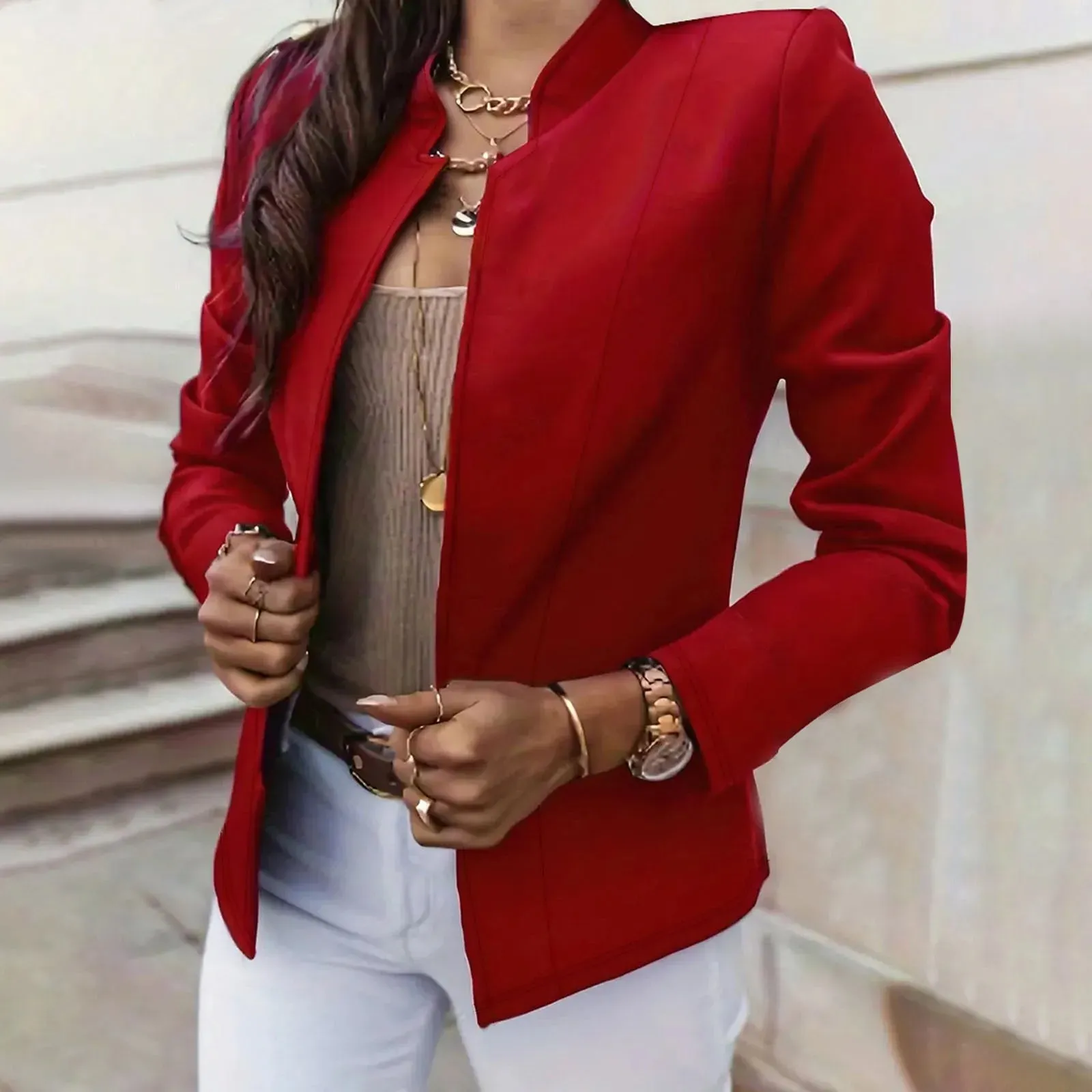 Autumn Winter Women Thin Blazers 2024