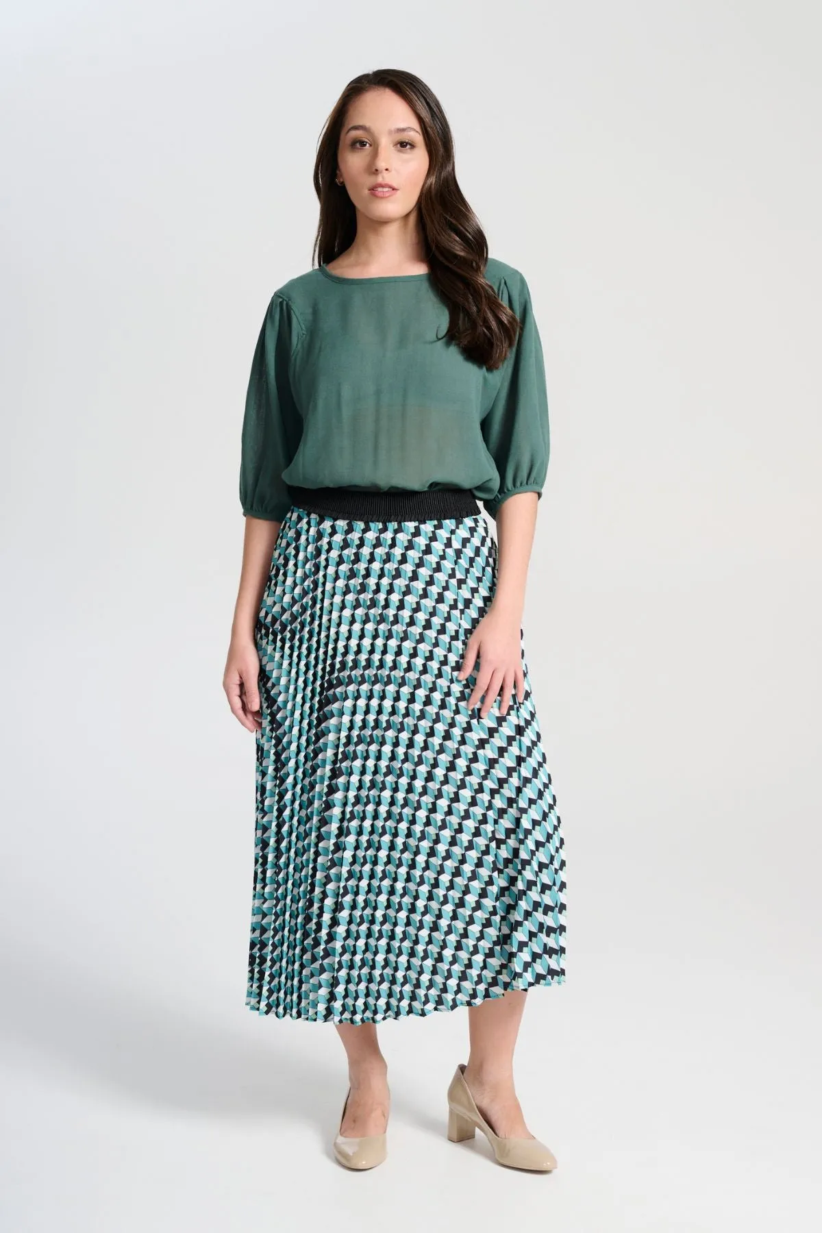 Ava Blouse Forest Green in Viscose
