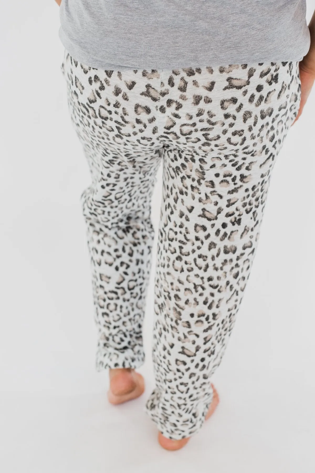 Awaiting Adventures Leopard Joggers- Heather Grey