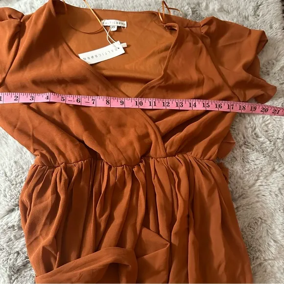 Baltic Born Nutmeg Kristina Chiffon Surplice Neck Front Slit Maxi Dress NWT XS