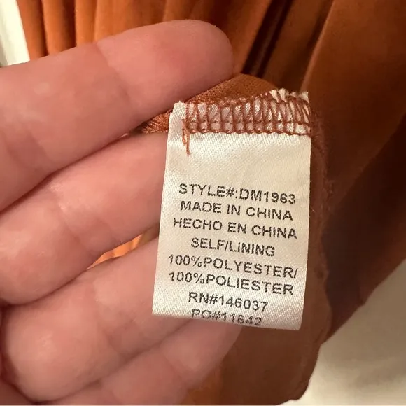 Baltic Born Nutmeg Kristina Chiffon Surplice Neck Front Slit Maxi Dress NWT XS