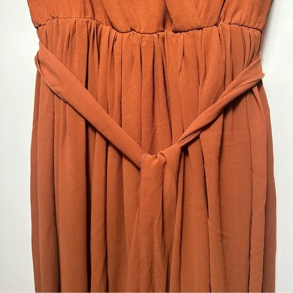 Baltic Born Nutmeg Kristina Chiffon Surplice Neck Front Slit Maxi Dress NWT XS