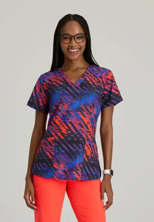 Barco One 5107 Thrive Print Scrub Top Radiant Prism