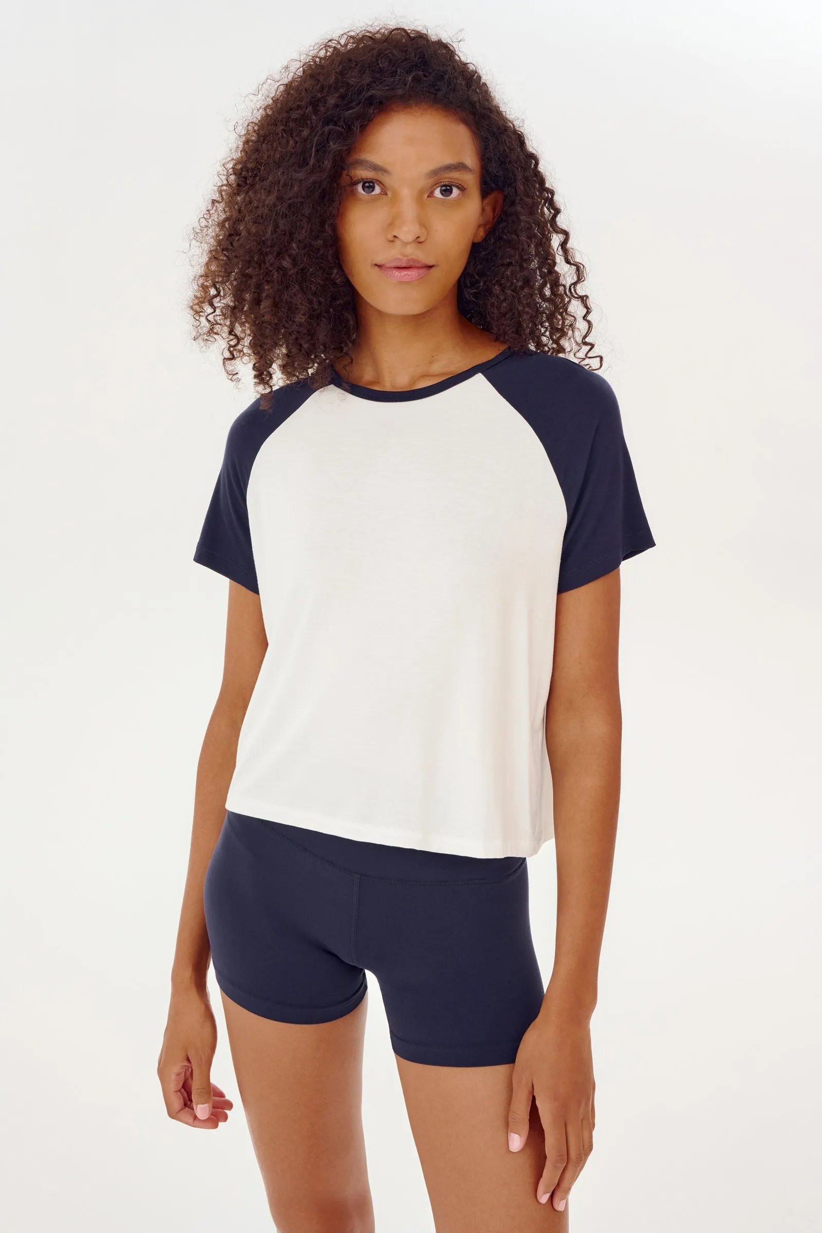 Baseball Jersey Tee - White/Indigo