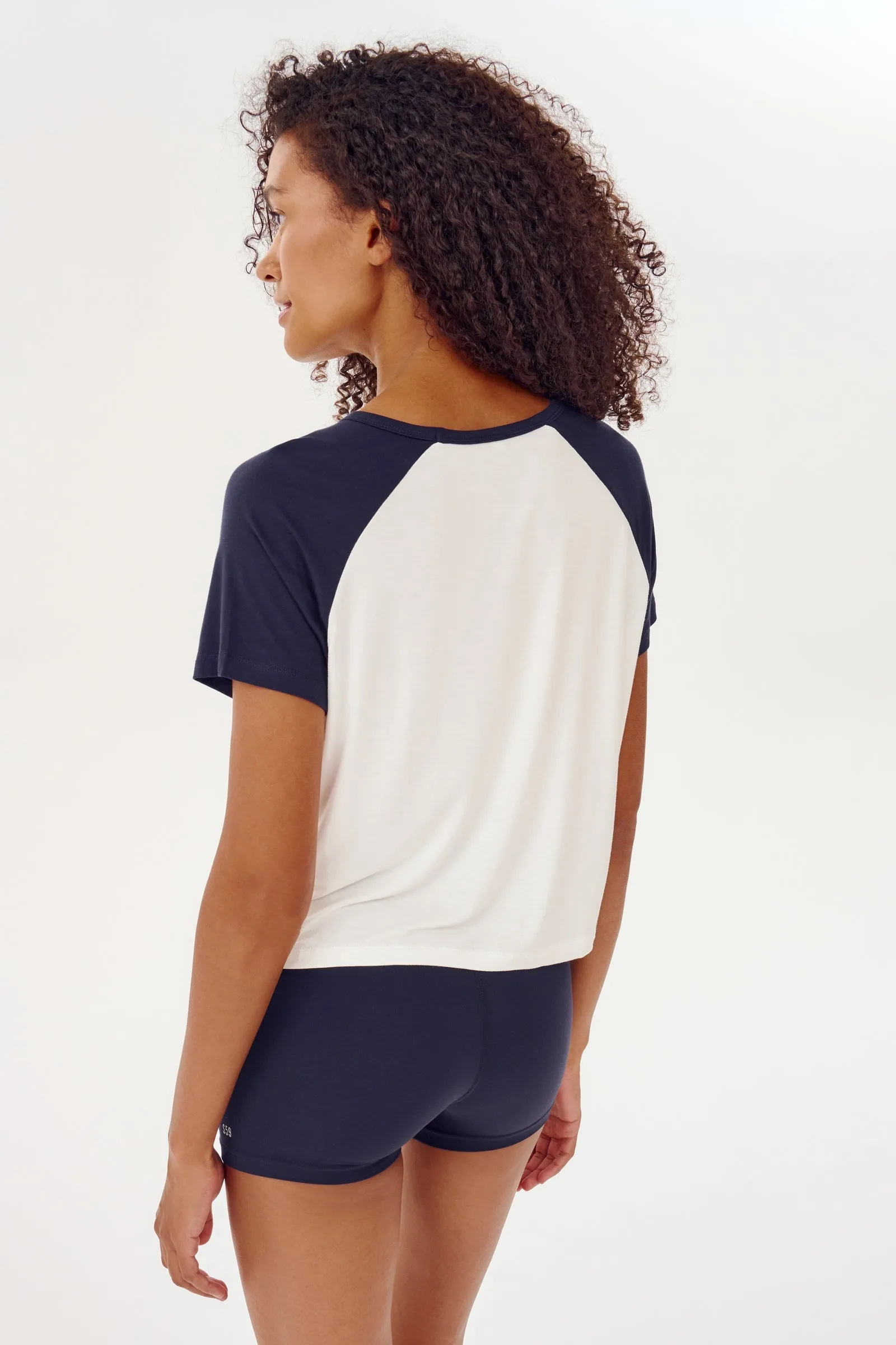 Baseball Jersey Tee - White/Indigo