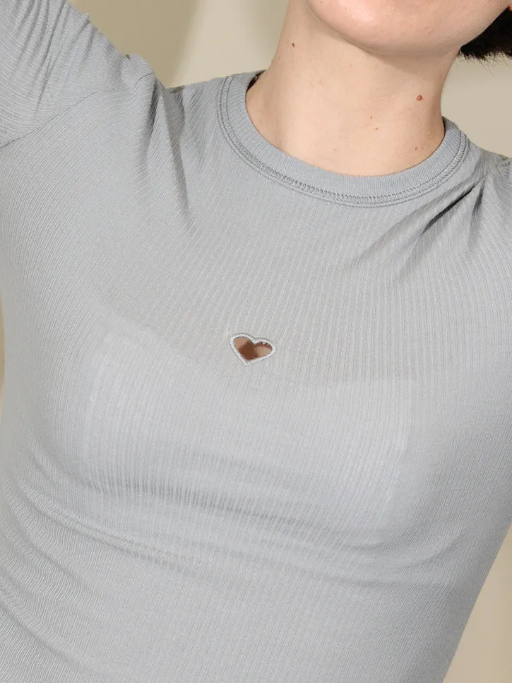 Baserange Heart Long Sleeve, Bow Blue