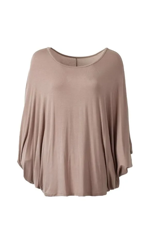 Bat Sleeve Round Neck Blouse(Fit 99 To 132bs)