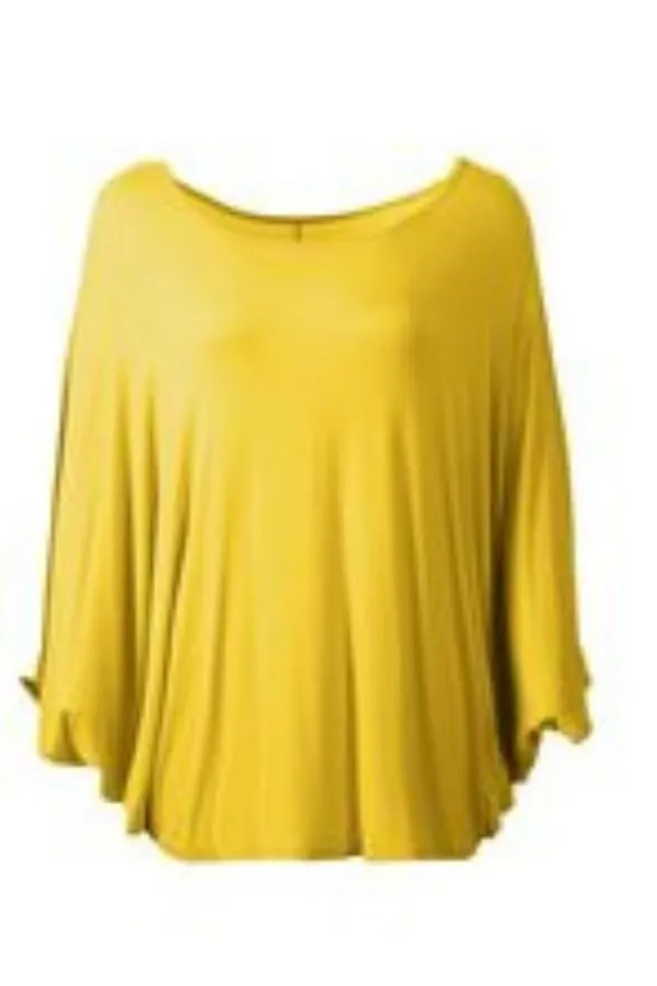 Bat Sleeve Round Neck Blouse(Fit 99 To 132bs)