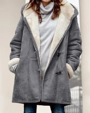 BerryBetty - Solid Hooded casual coat