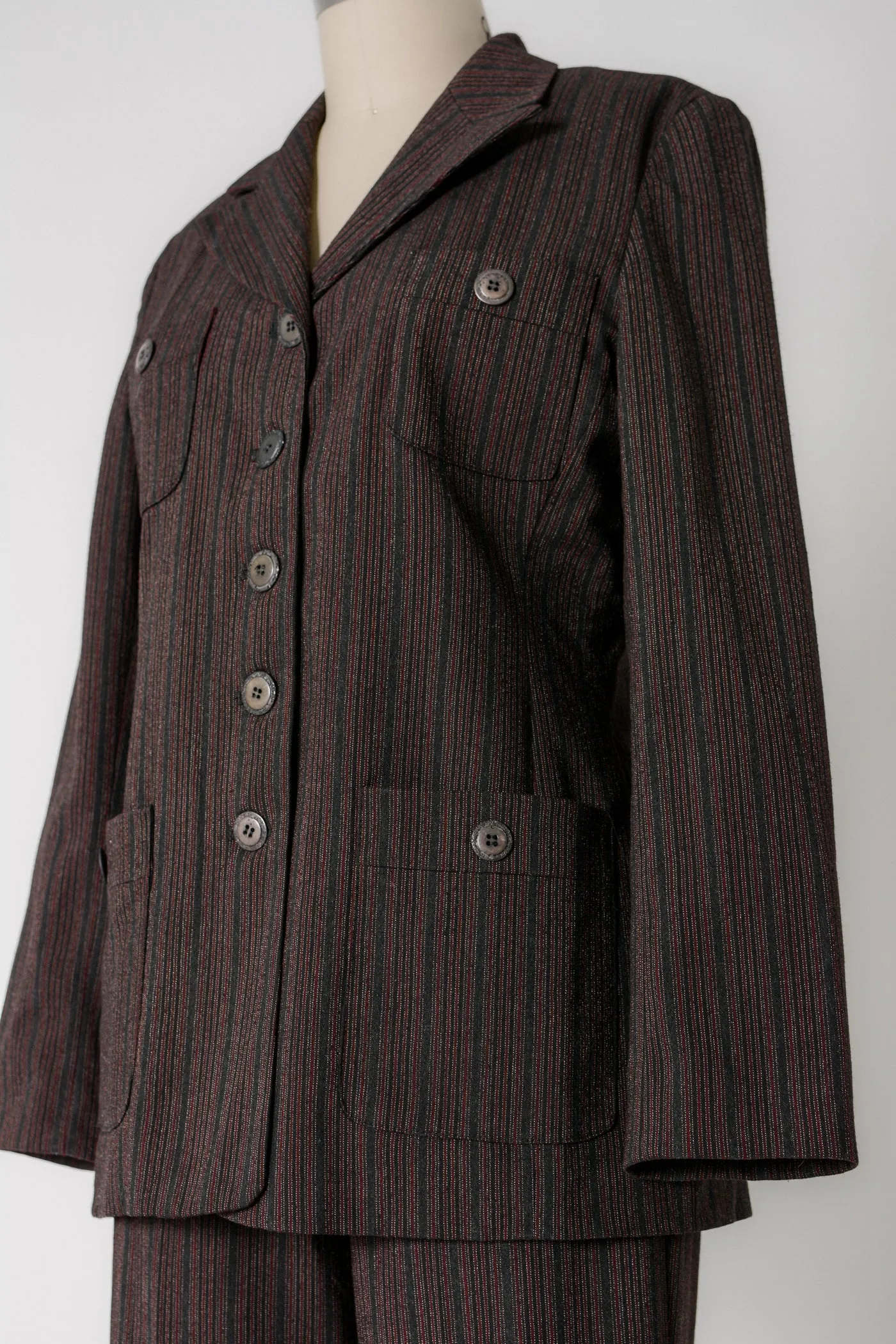 Biba Y2K Dark Pinstripe Pant Suit