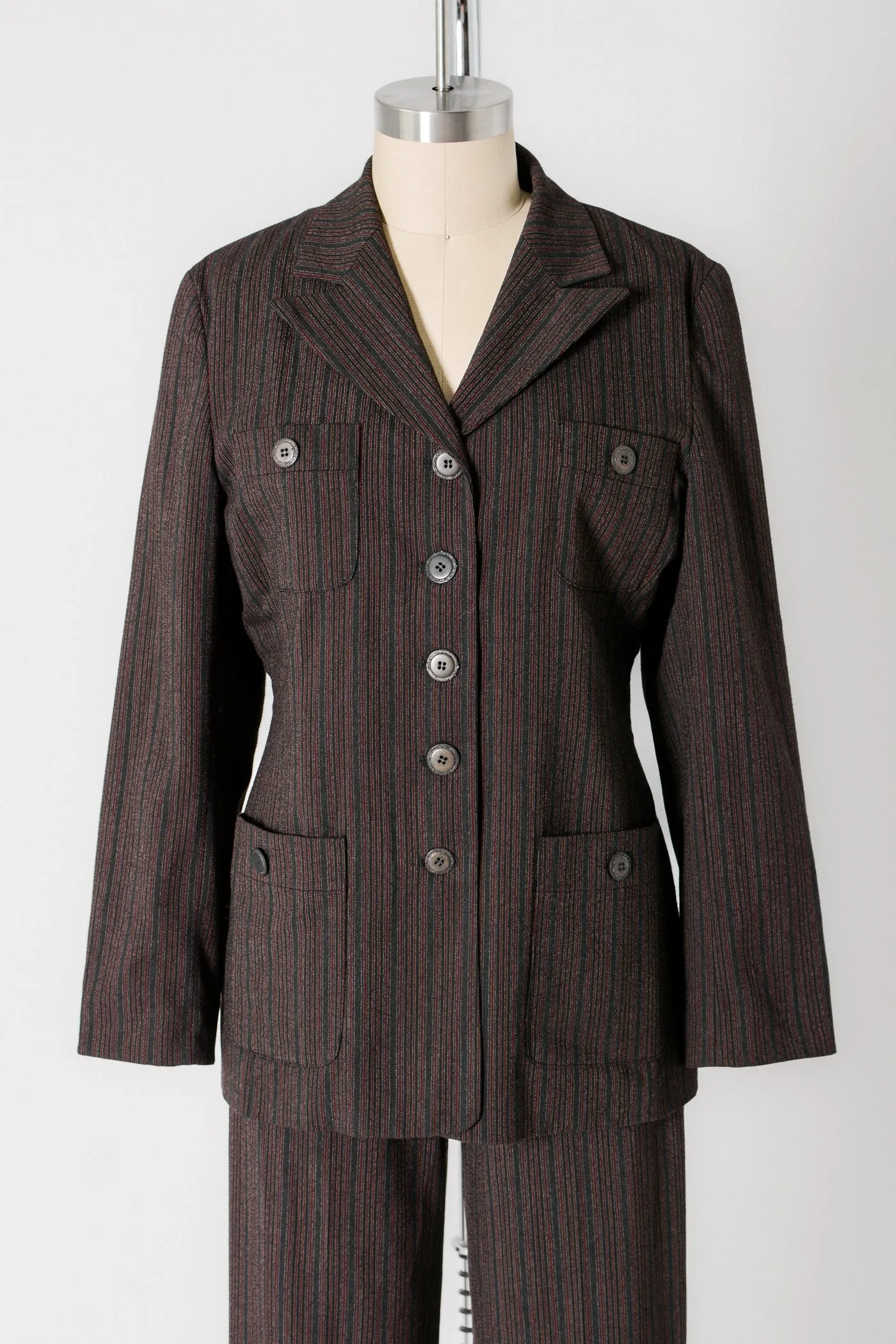 Biba Y2K Dark Pinstripe Pant Suit