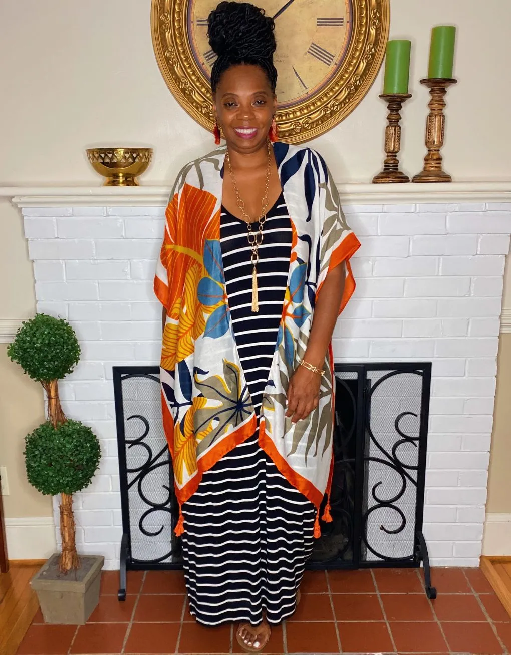 Black & White Stripe Maxi Curvy