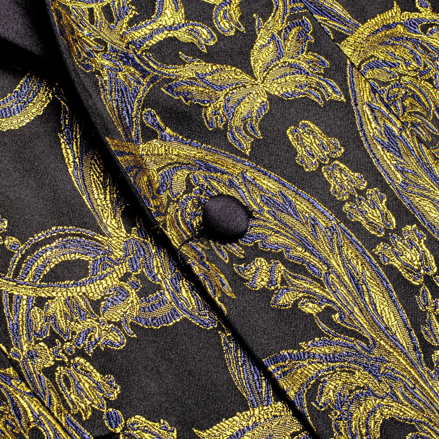 Black and Gold Embroidered Tuxedo Jacket