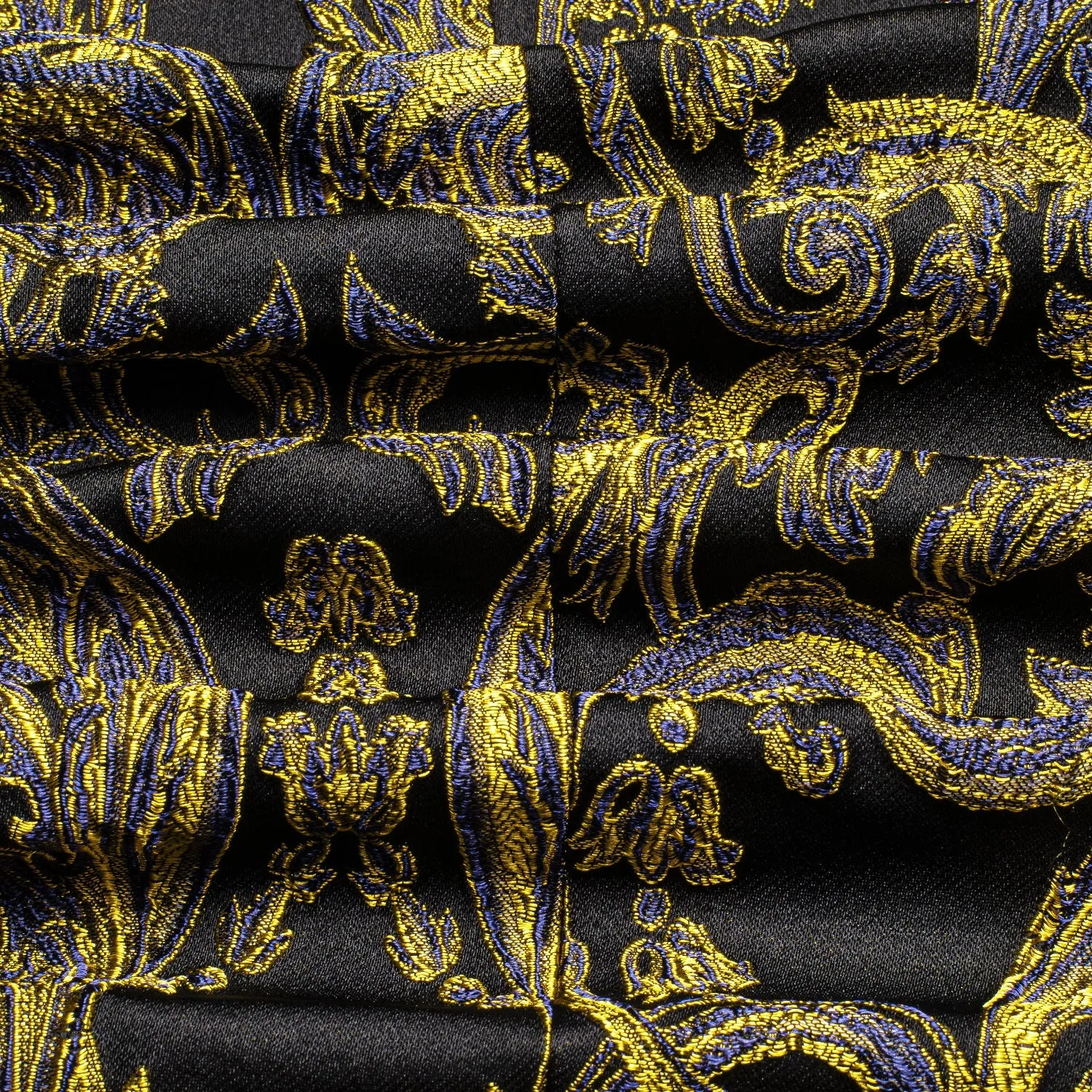 Black and Gold Embroidered Tuxedo Jacket