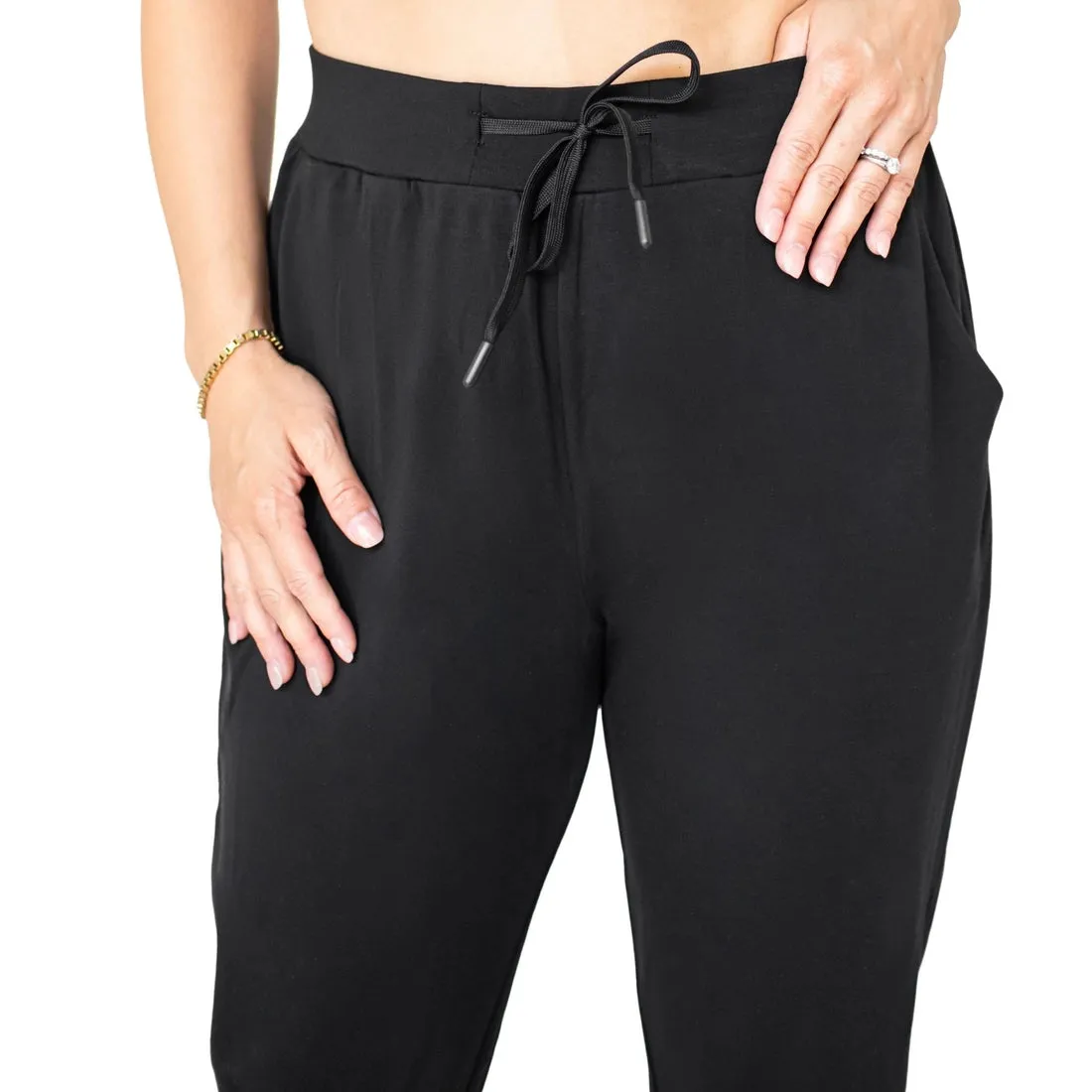 Black Bamboo Maternity & Postpartum Joggers