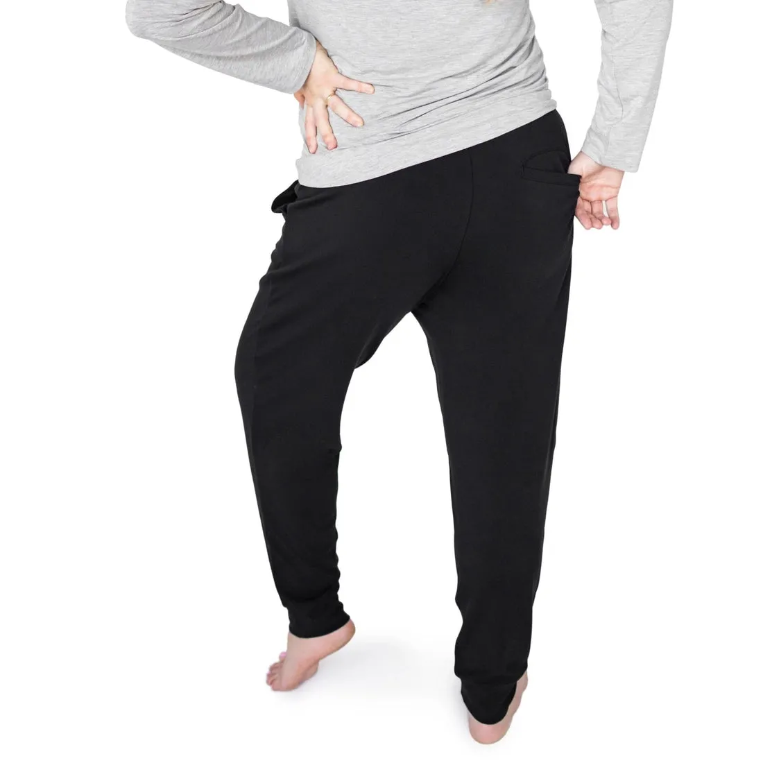 Black Bamboo Maternity & Postpartum Joggers