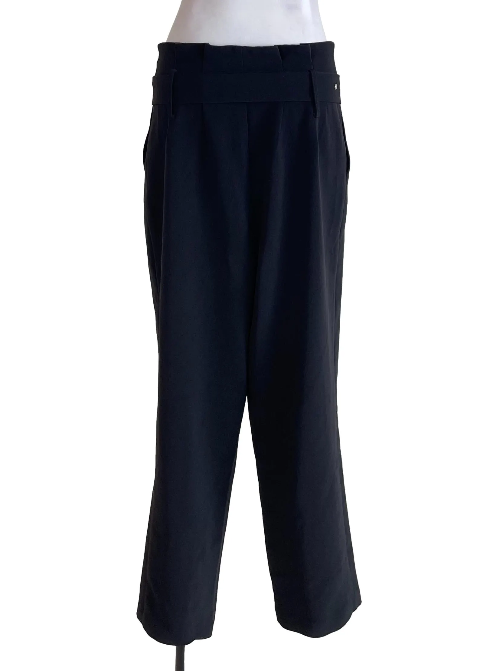 Black Buckled High Waist Trousers